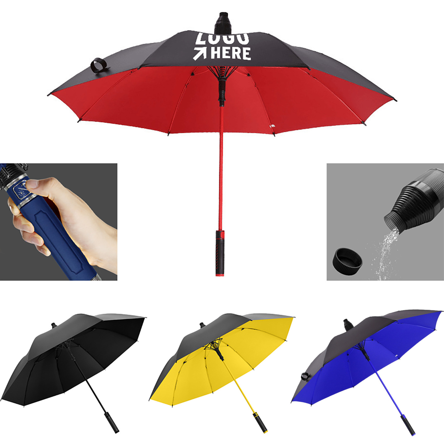 Golf Umbrella w/ Telescopic Cover Attachment Automatic Open