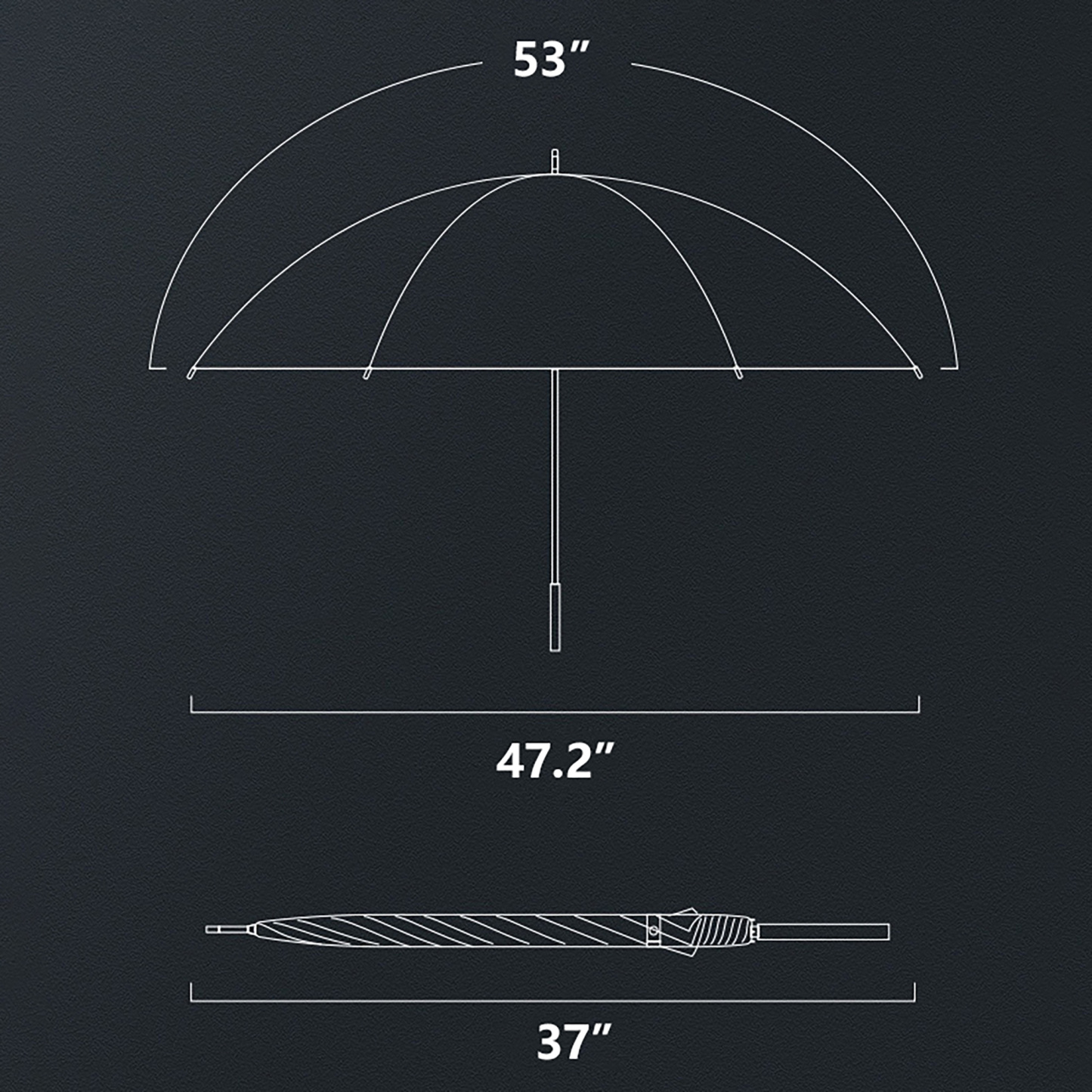 Golf Umbrella w/ Telescopic Cover Attachment Automatic Open