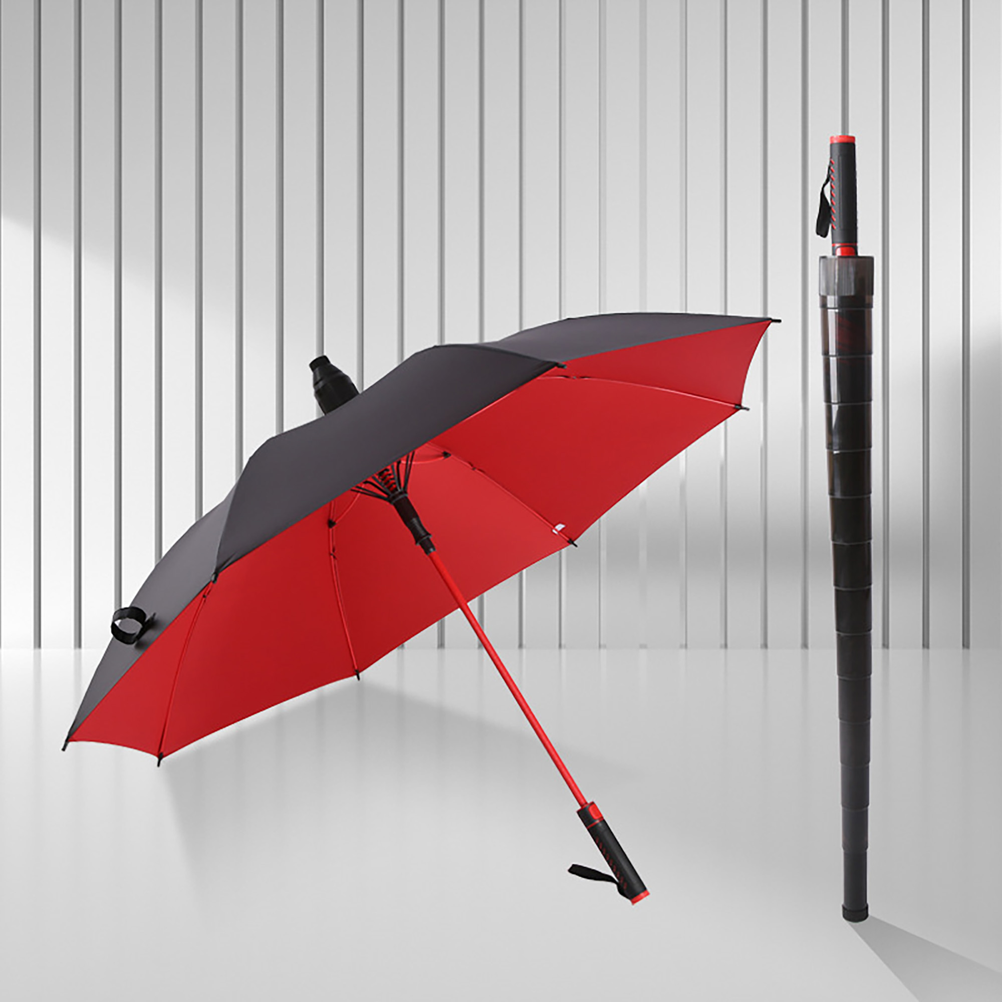 Golf Umbrella w/ Telescopic Cover Attachment Automatic Open