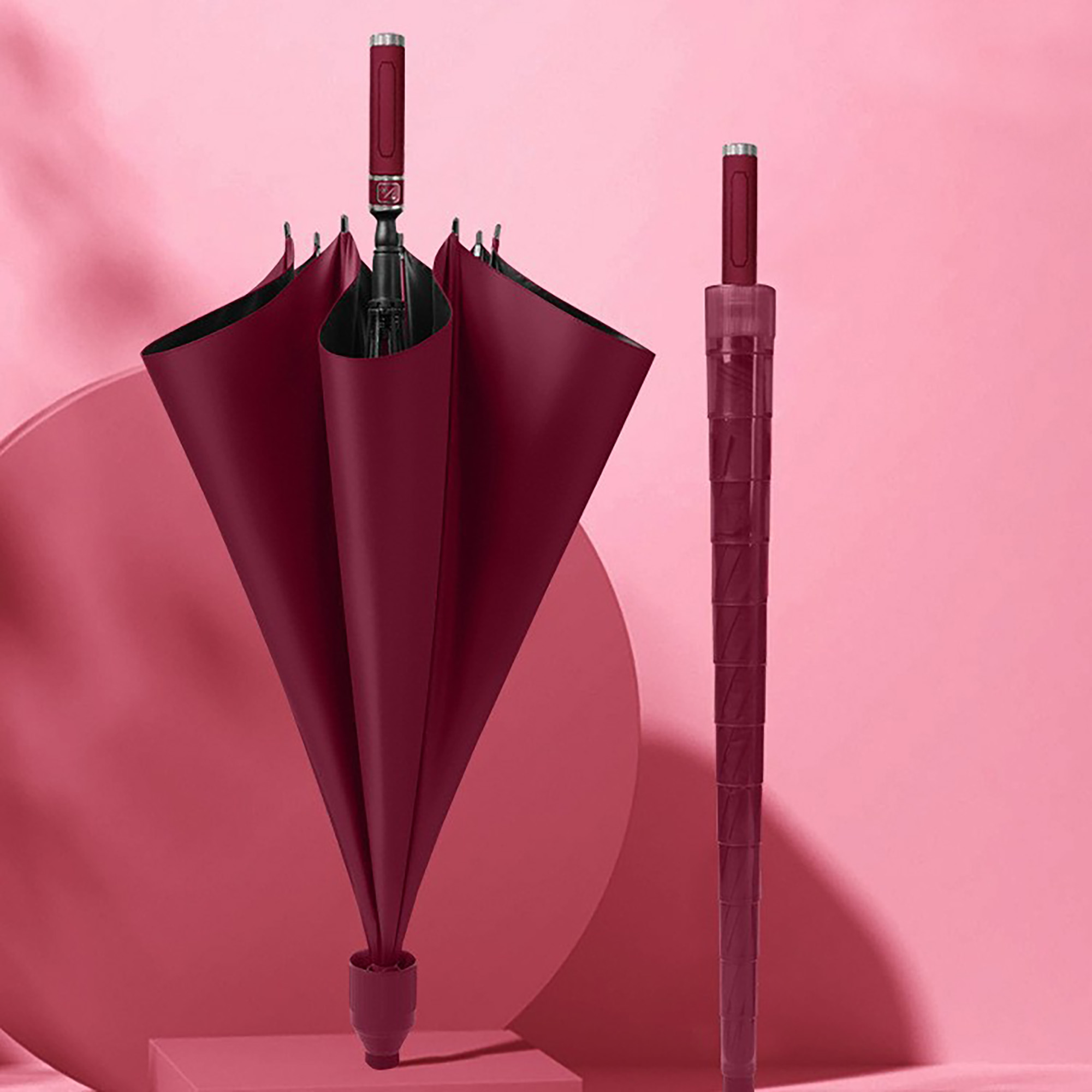 Golf Umbrella w/ Telescopic Cover Attachment Automatic Open