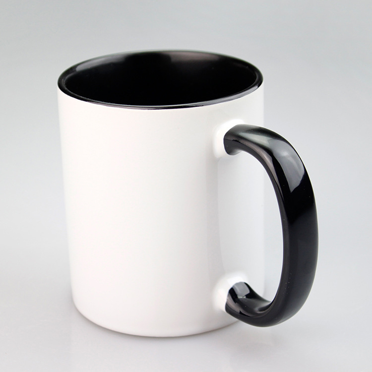 11oz Sublimation Coffee Mug w/ Solid Colors Inside and Handle