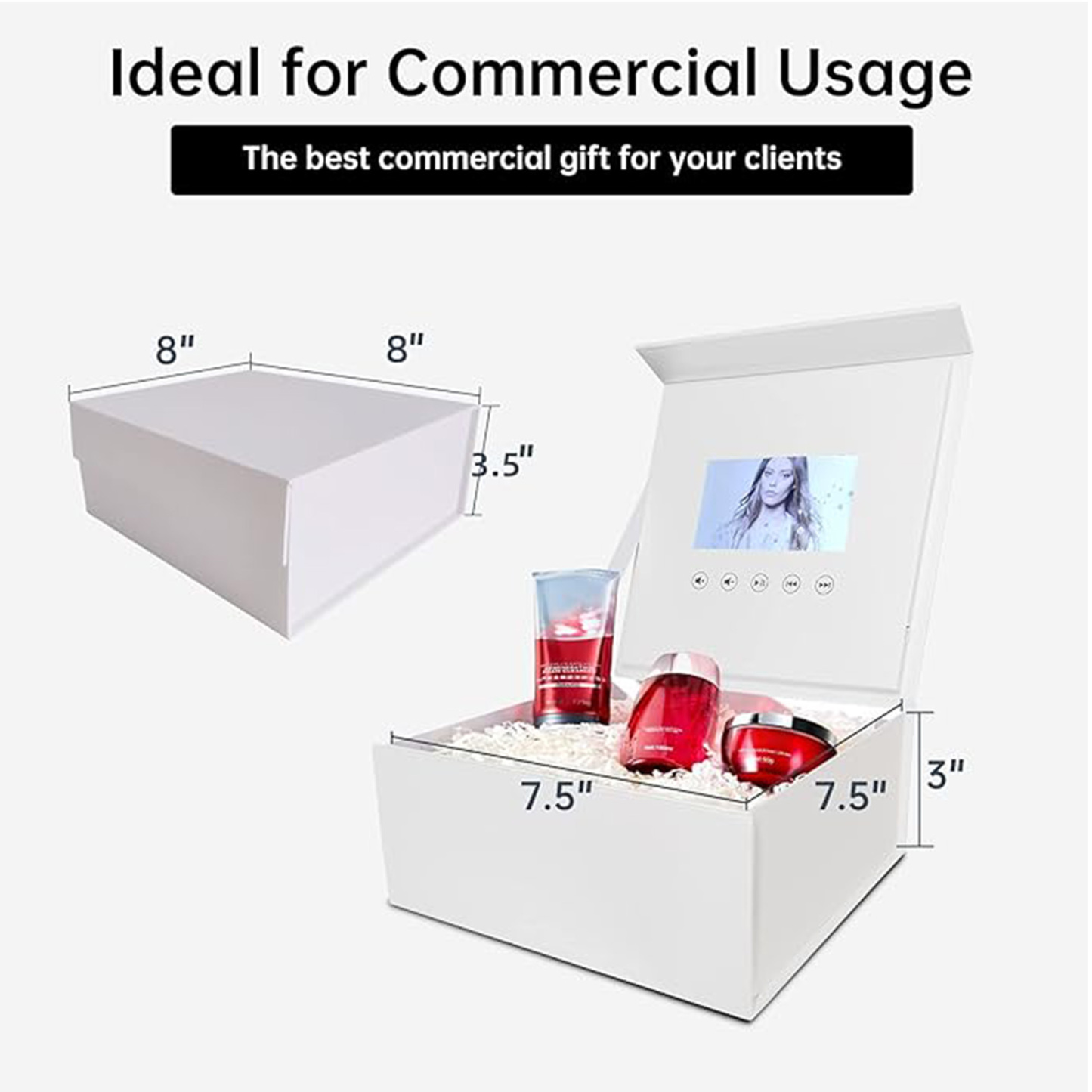 Premium LCD Video Gift Box w/ Magnetic Flip-Top Closure