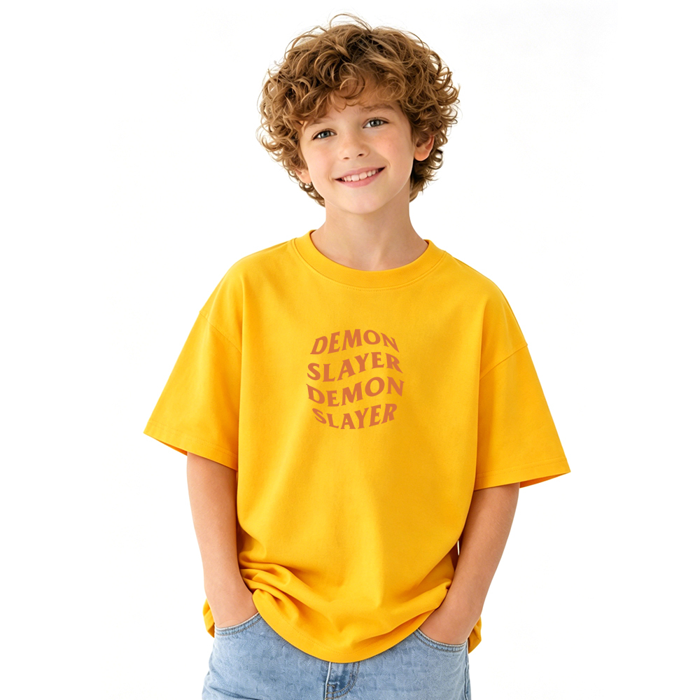 Demon Slayer Anime Graphic T-Shirt for Kids Cartoon Print Cotton Tee