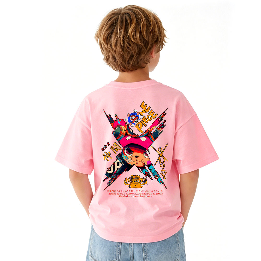 One Piece Anime Graphic T-Shirt for Kids Cartoon Print Cotton Tee