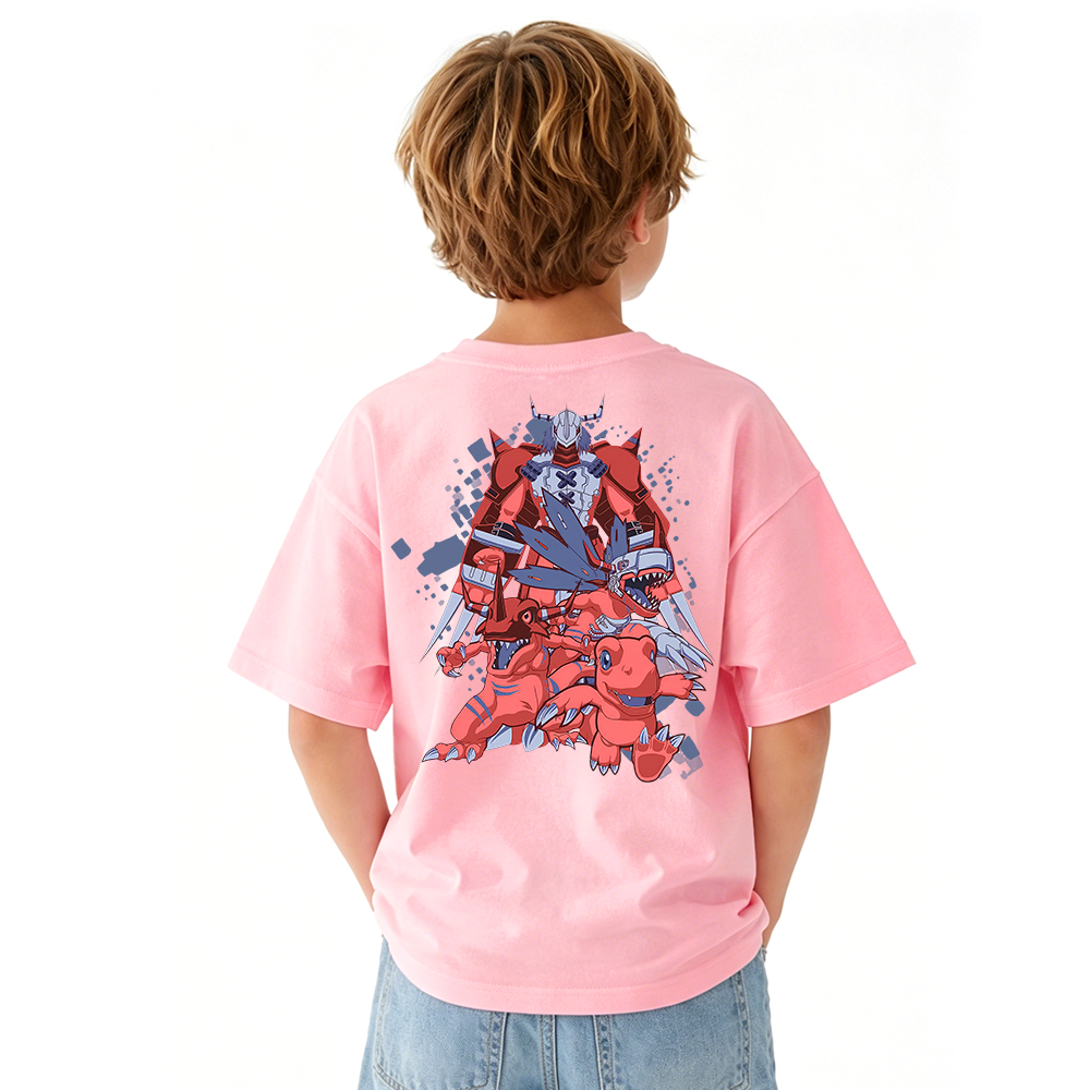 Digimon Anime Graphic T-Shirt for Kids Cartoon Print Cotton Tee