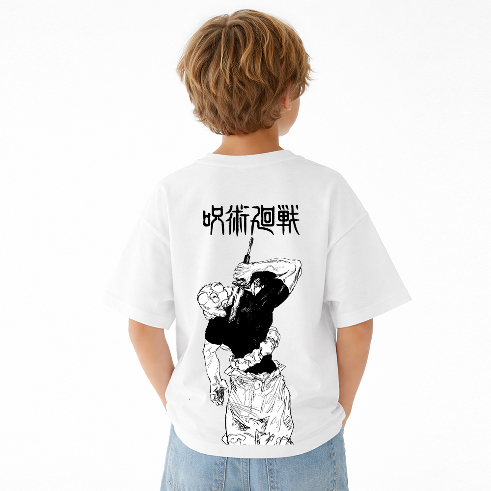 Jujutsu Kaisen Anime Graphic T-Shirt for Kids Cartoon Print Cotton Tee