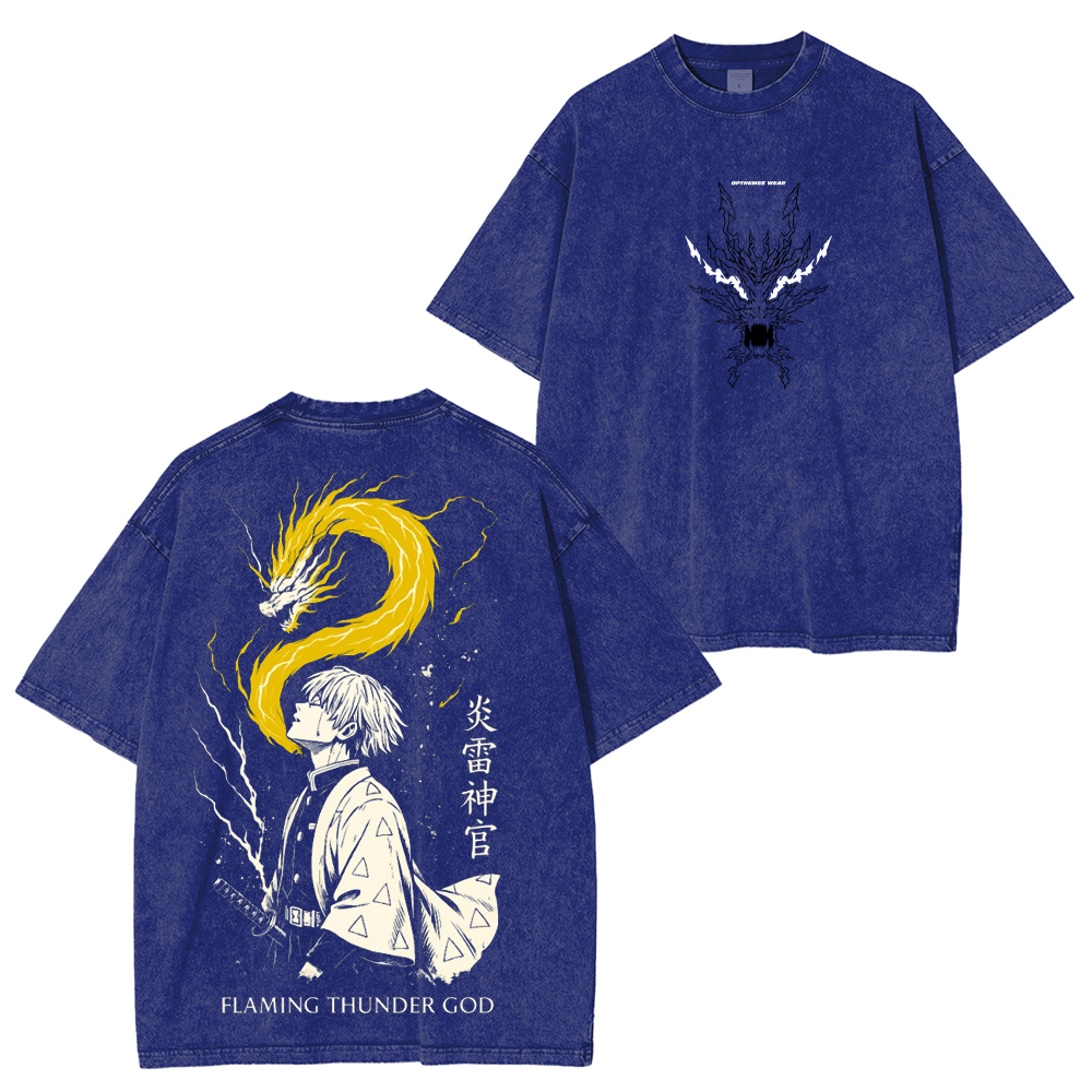 Zenitsu Agatsuma-Demon Slayer Unisex Washed T-Shirt-comicclothing