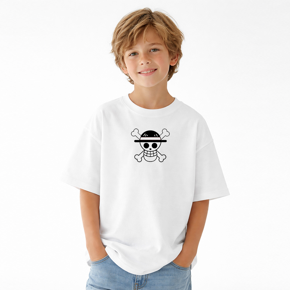 One Piece Anime Graphic T-Shirt for Kids Cartoon Print Cotton Tee