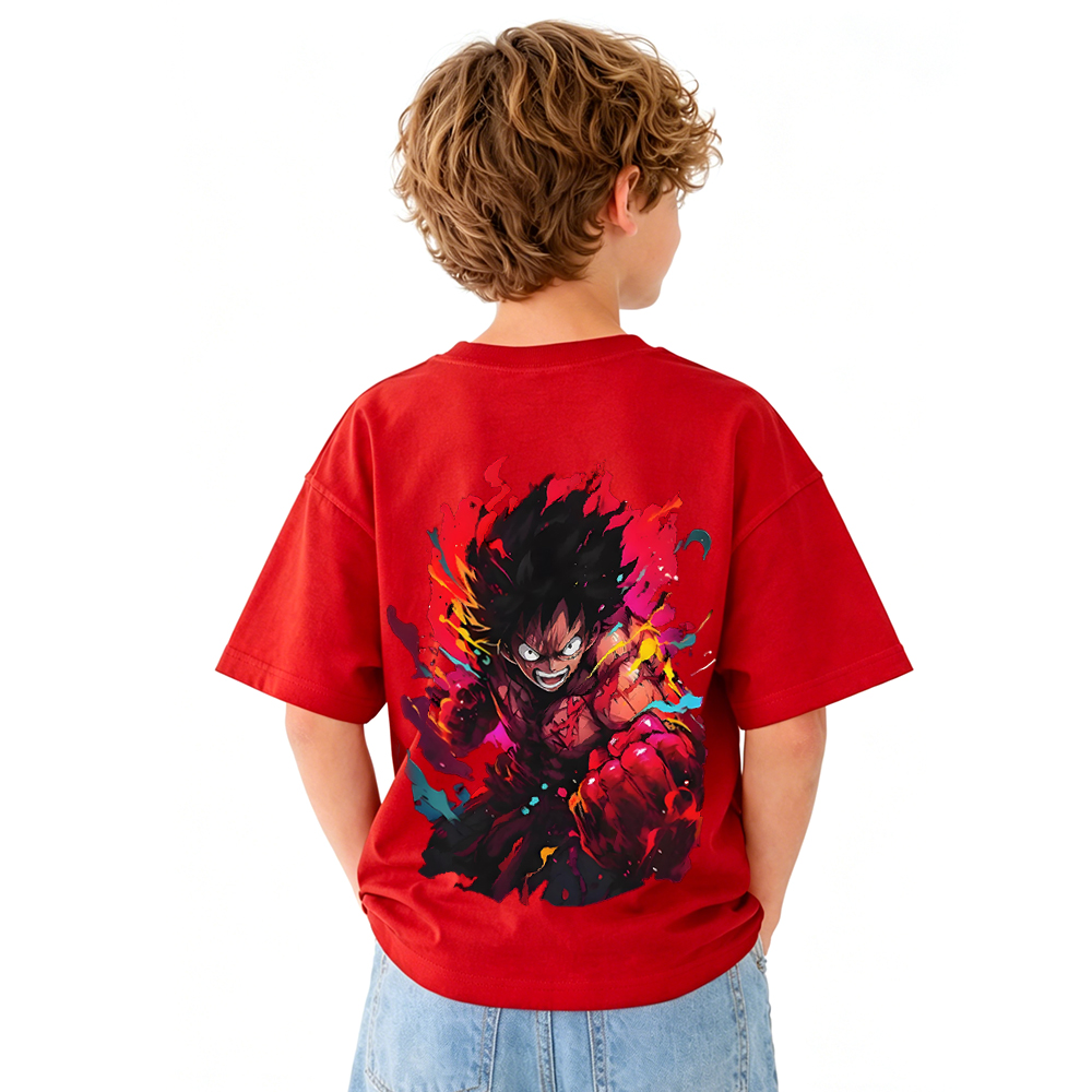 One Piece Anime Graphic T-Shirt for Kids Cartoon Print Cotton Tee