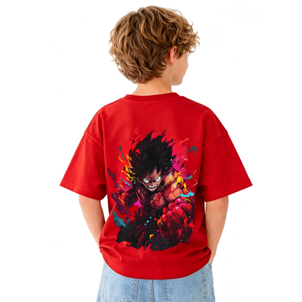 One Piece Anime Graphic T-Shirt for Kids Cartoon Print Cotton Tee