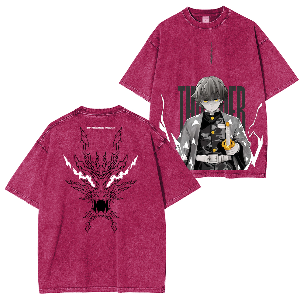 Zenitsu Demon Slayer Unisex Washed T-Shirt-comicclothing