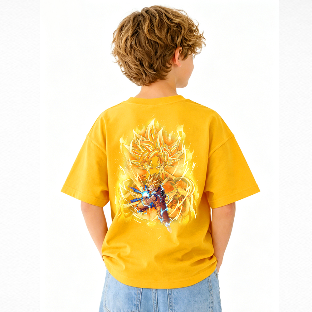 Dragon Ball Anime Graphic T-Shirt for Kids Cartoon Print Cotton Tee