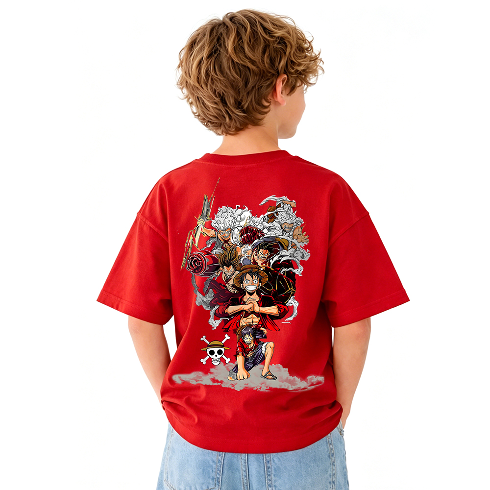 One Piece Anime Graphic T-Shirt for Kids Cartoon Print Cotton Tee