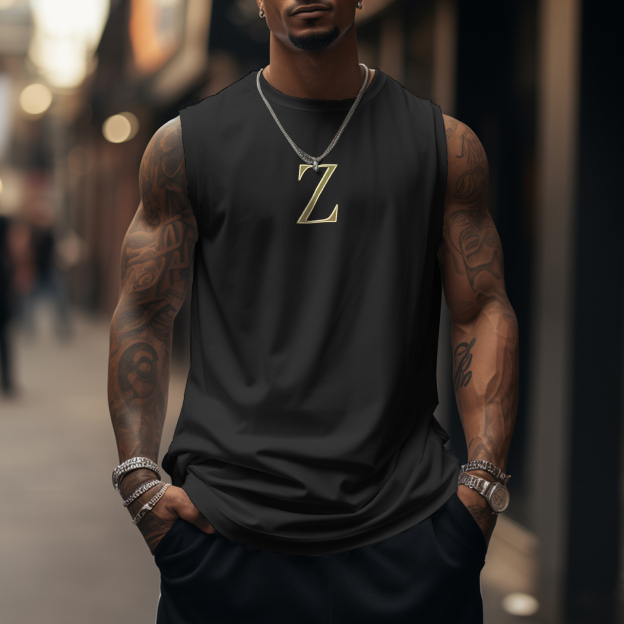 Oversized Anime Print Gym Tank Top