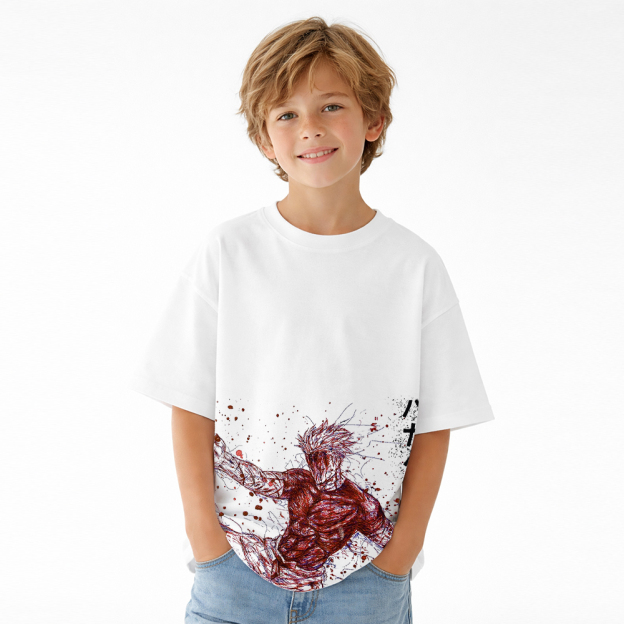 Jujutsu Kaisen Anime Graphic T-Shirt for Kids Cartoon Print Cotton Tee