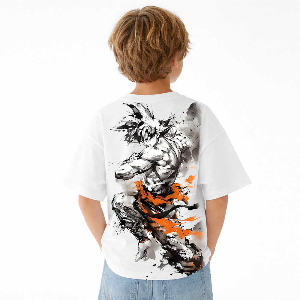 Dragon Ball Anime Graphic T-Shirt for Kids Cartoon Print Cotton Tee