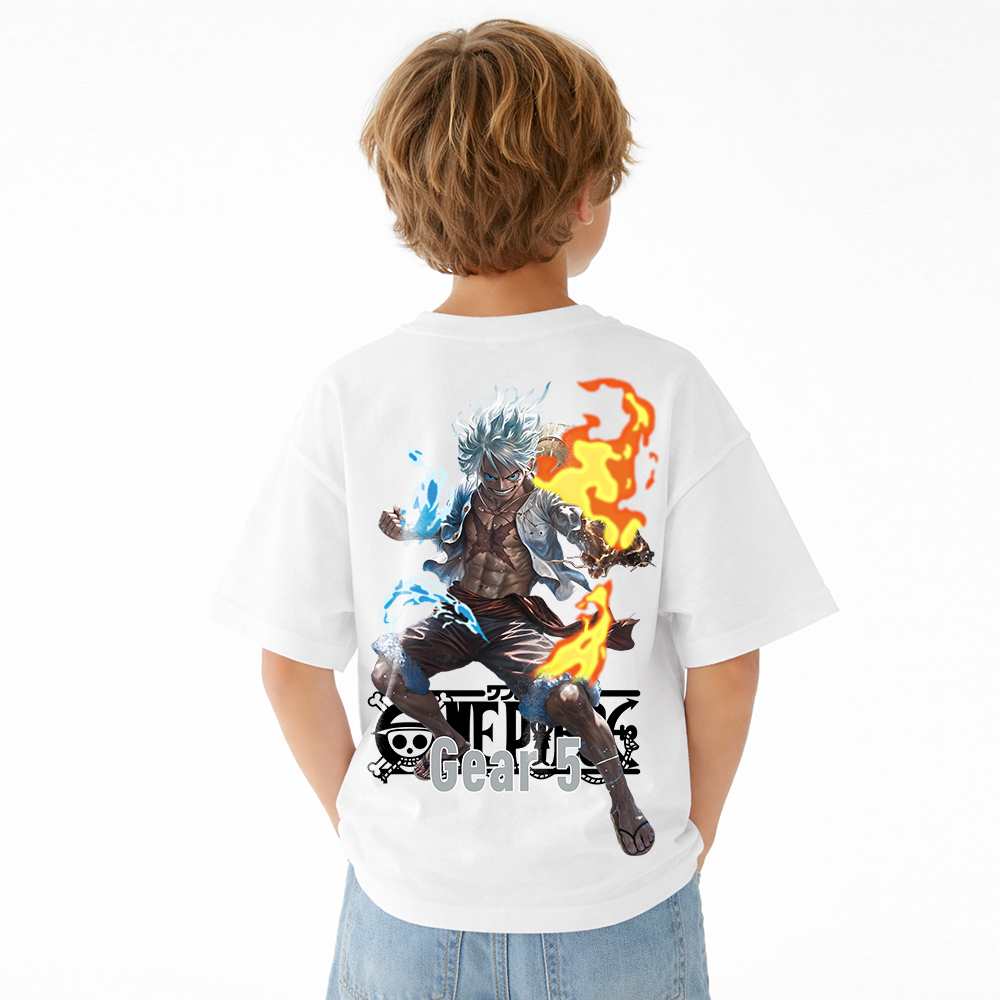 One Piece Anime Graphic T-Shirt for Kids Cartoon Print Cotton Tee