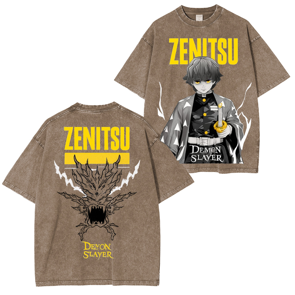 Zenitsu Demon Slayer Unisex Washed T-Shirt-comicclothing