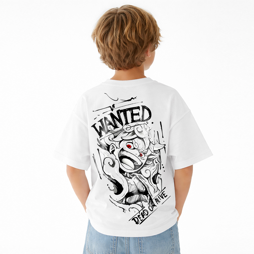 One Piece Anime Graphic T-Shirt for Kids Cartoon Print Cotton Tee
