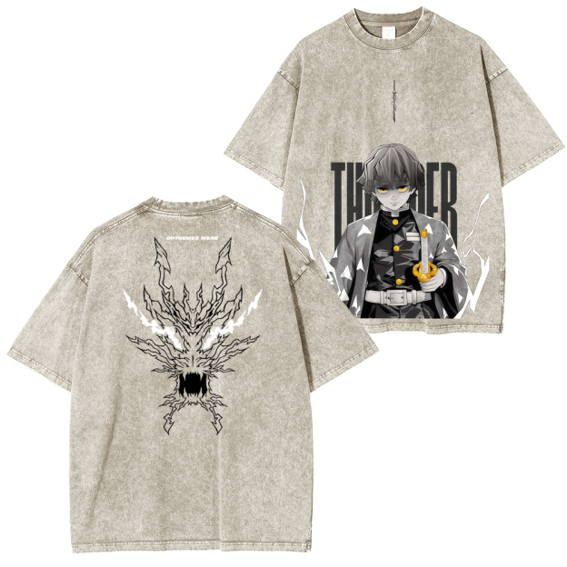 Zenitsu Demon Slayer Unisex Washed T-Shirt-comicclothing