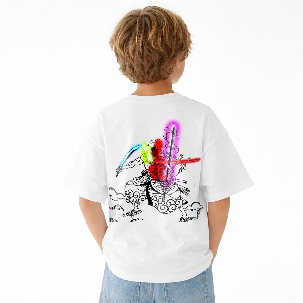 One Piece Anime Graphic T-Shirt for Kids Cartoon Print Cotton Tee