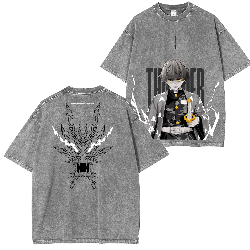 Zenitsu Demon Slayer Unisex Washed T-Shirt-comicclothing