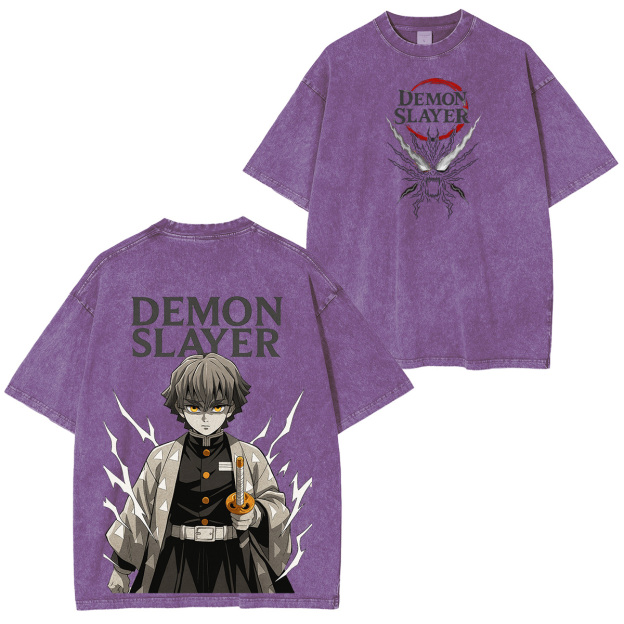Zenitsu Demon Slayer Unisex Washed T-Shirt-comicclothing