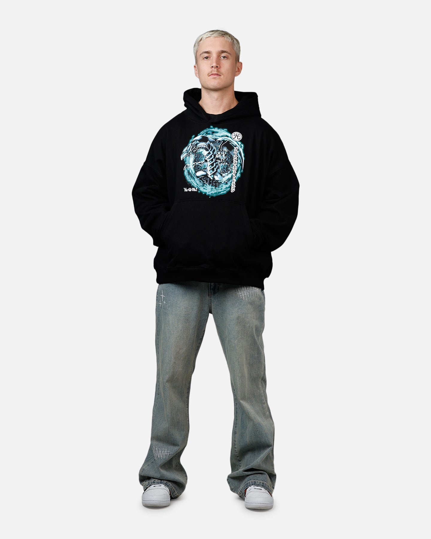 Yu-Gi-Oh! Blue Eyes White Dragon Premium Hoodie Black