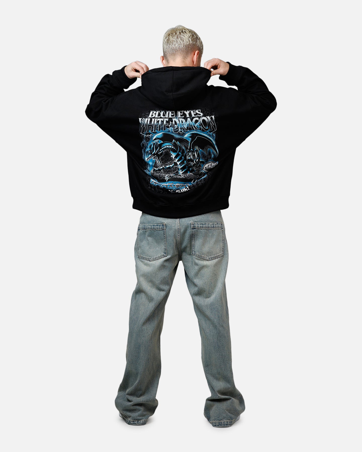 Yu-Gi-Oh! Blue Eyes White Dragon Premium Hoodie Black
