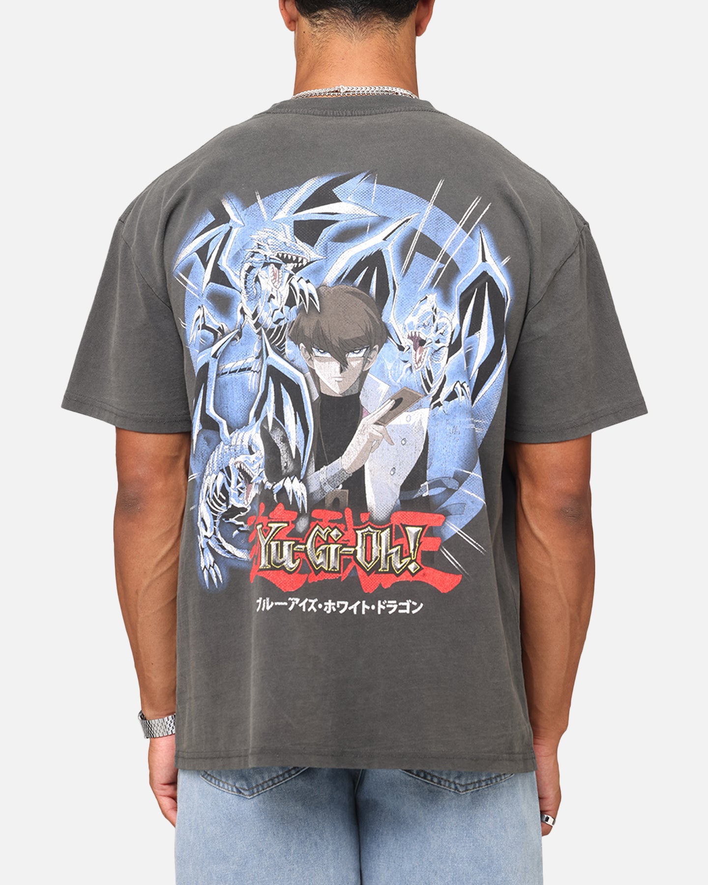 Yu-Gi-Oh! Kaiba Blue Eyes Heavyweight T-Shirt Black Wash