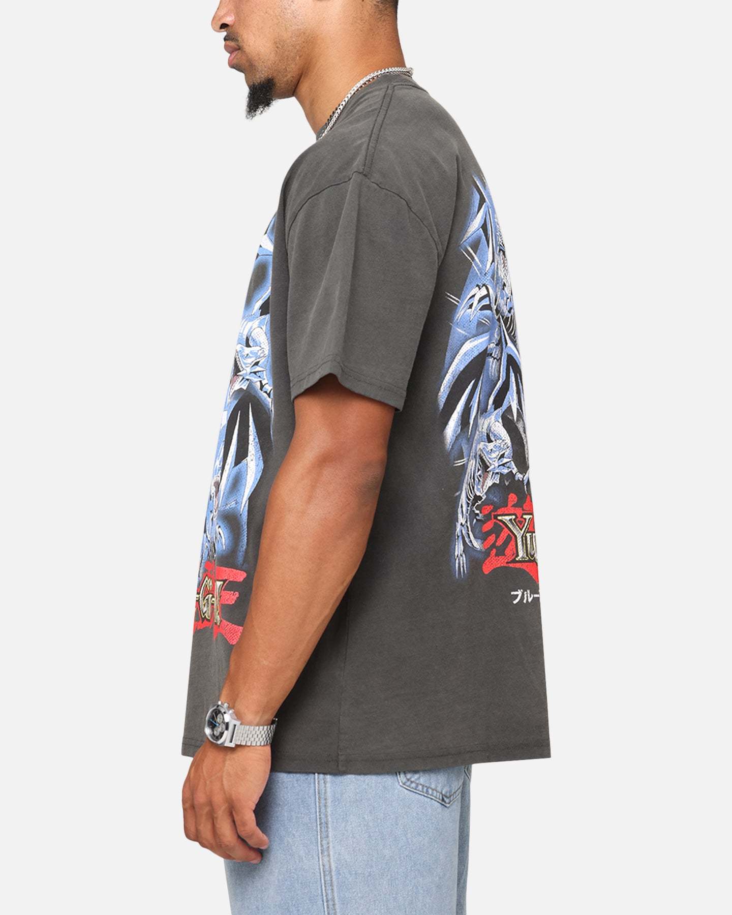 Yu-Gi-Oh! Kaiba Blue Eyes Heavyweight T-Shirt Black Wash