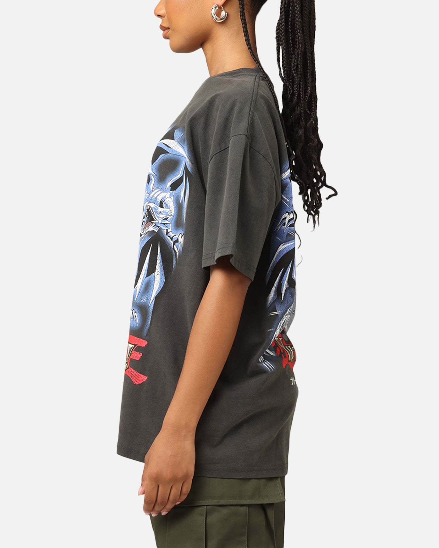 Yu-Gi-Oh! Kaiba Blue Eyes Heavyweight T-Shirt Black Wash