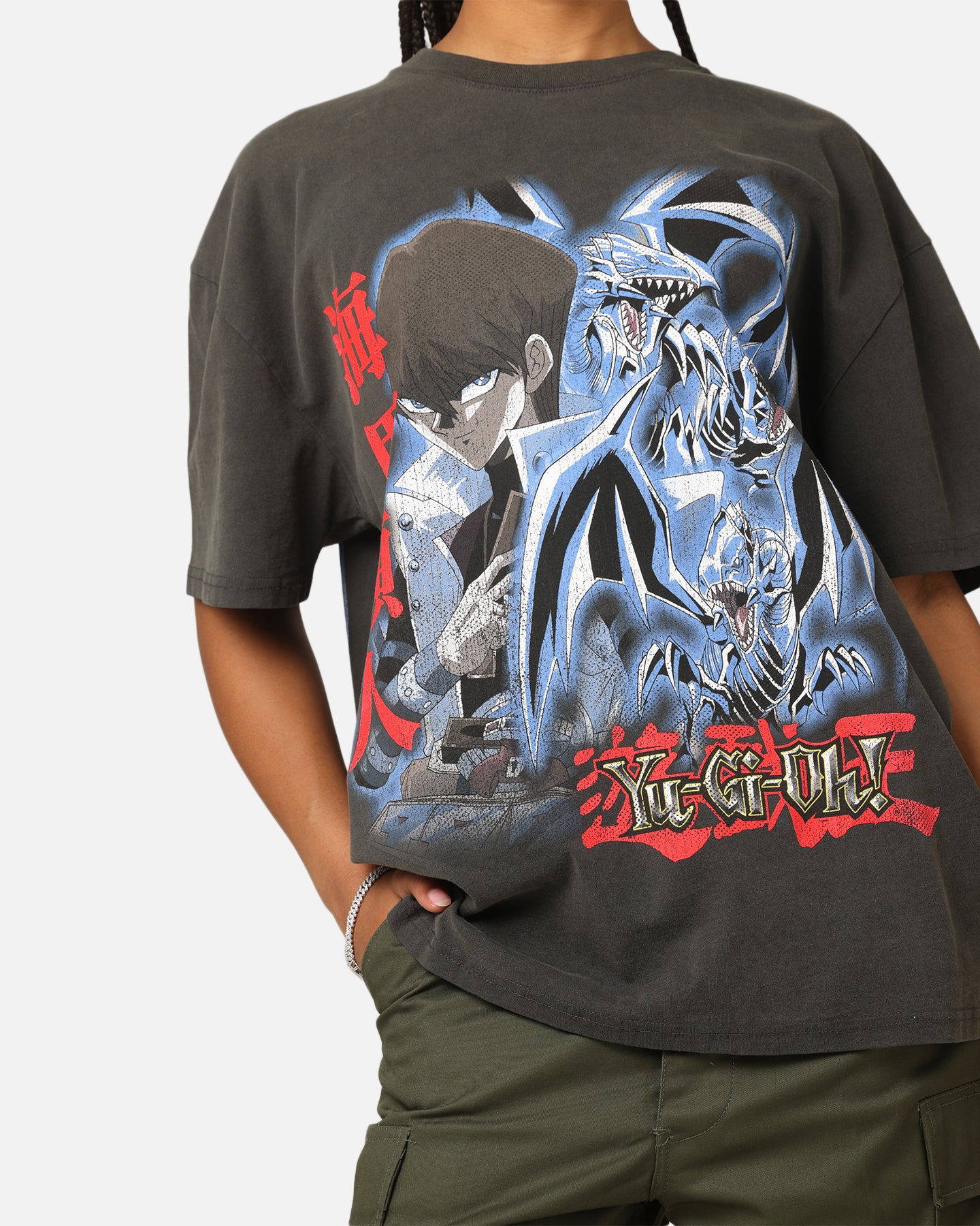 Yu-Gi-Oh! Kaiba Blue Eyes Heavyweight T-Shirt Black Wash