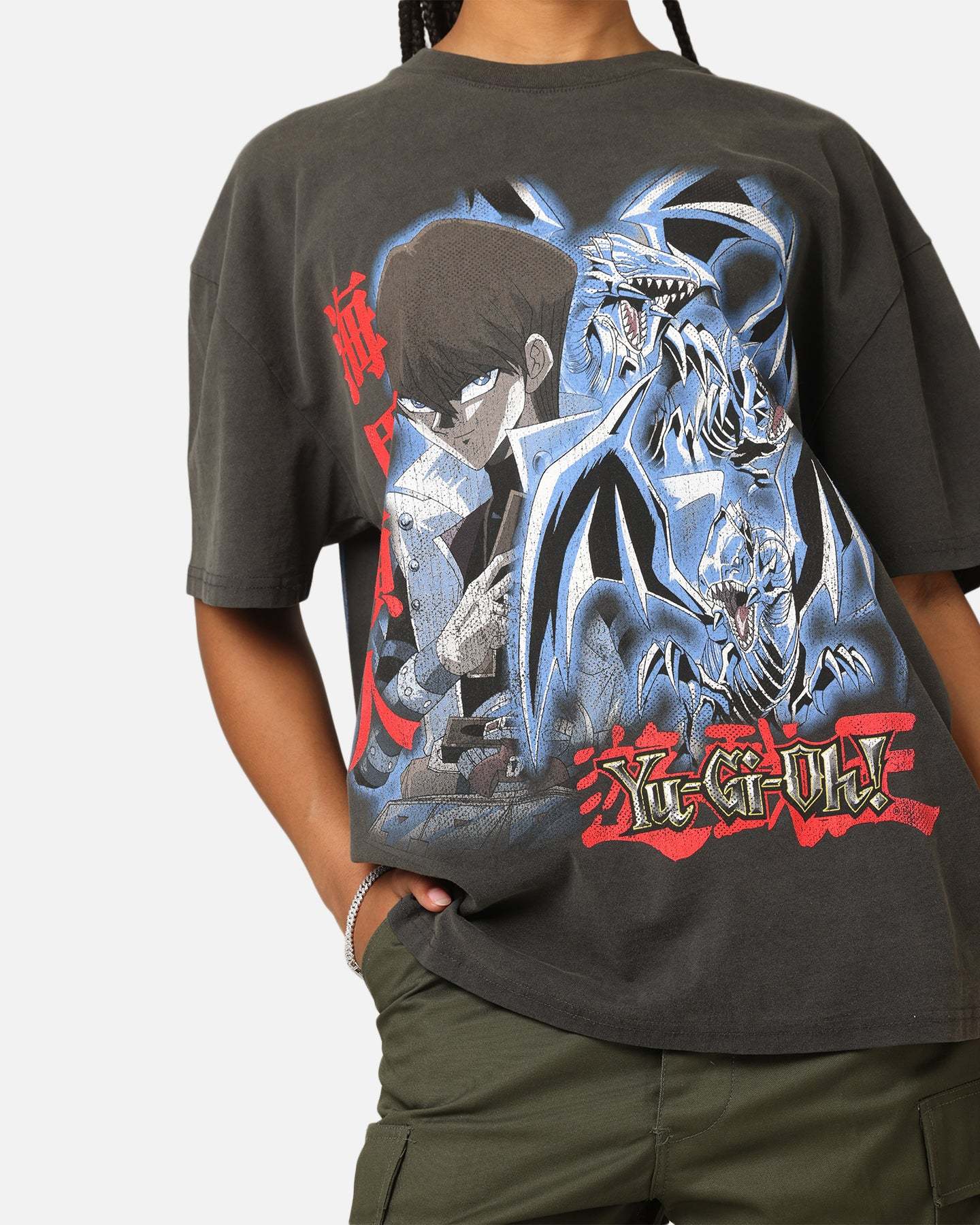 Yu-Gi-Oh! Kaiba Blue Eyes Heavyweight T-Shirt Black Wash