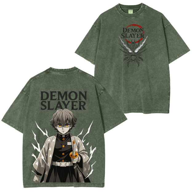 Zenitsu Demon Slayer Unisex Washed T-Shirt-comicclothing