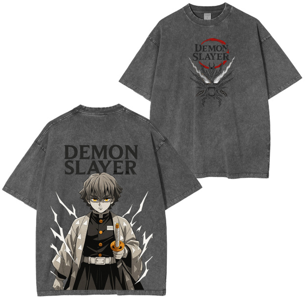 Zenitsu Demon Slayer Unisex Washed T-Shirt-comicclothing