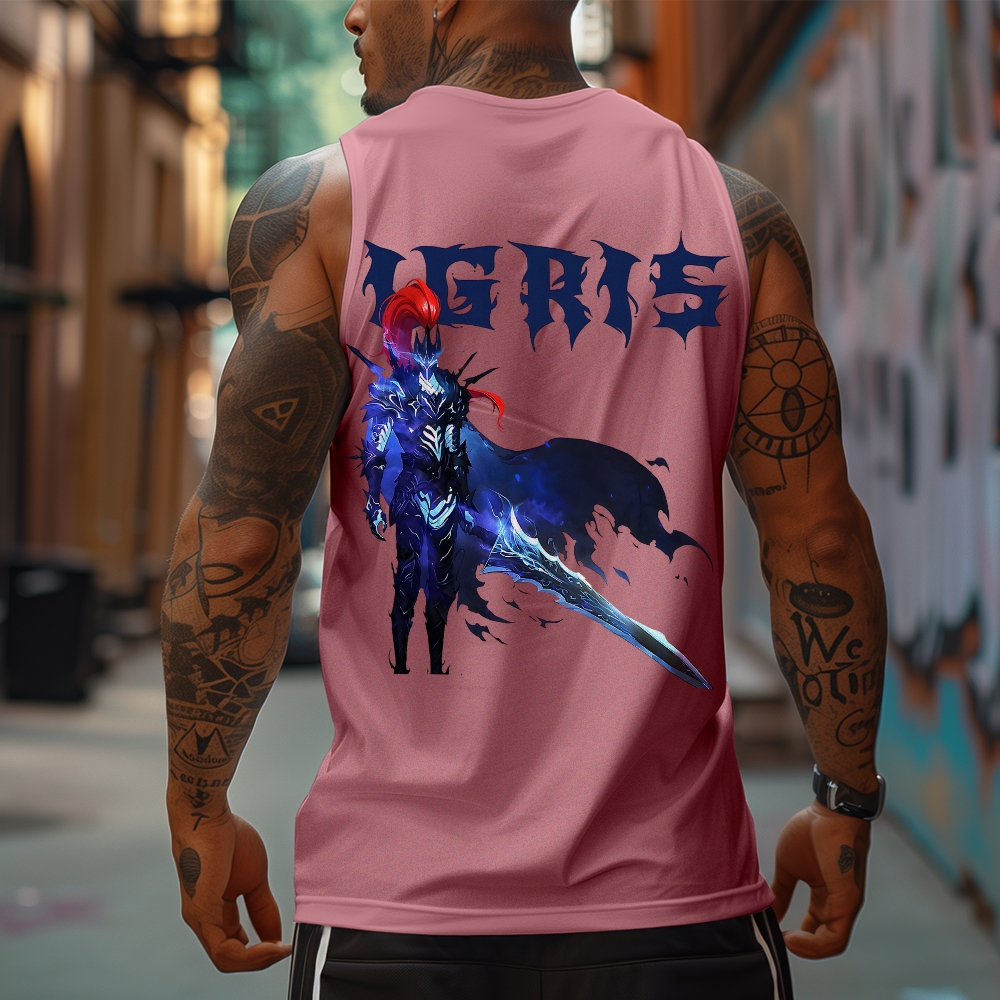 Oversized Anime Print Gym Tank Top