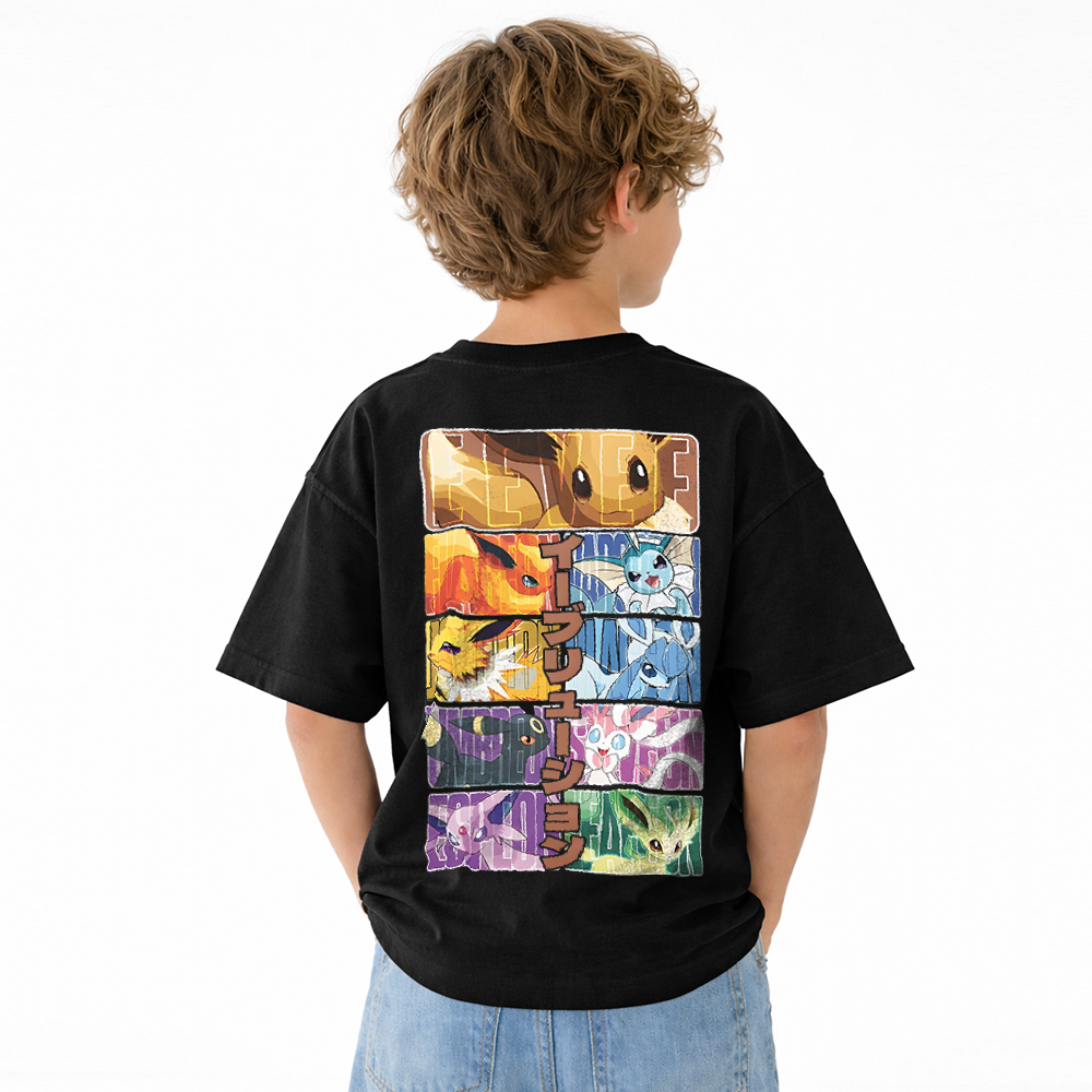Pokémon Anime Graphic T-Shirt for Kids Cartoon Print Cotton Tee