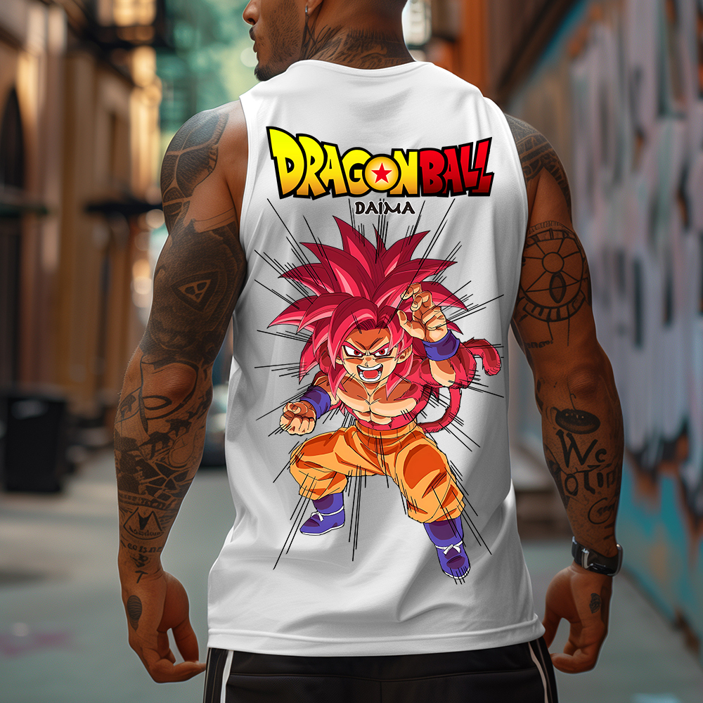 Casual anime print gym Tank Top