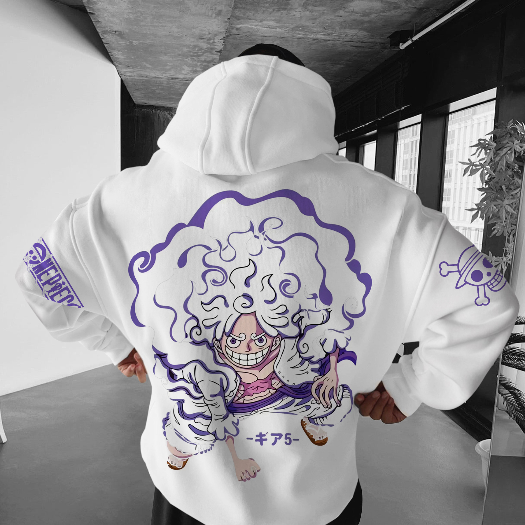 Oversized Monkey D.  Gear 5 Hoodie-Anime x kingdom