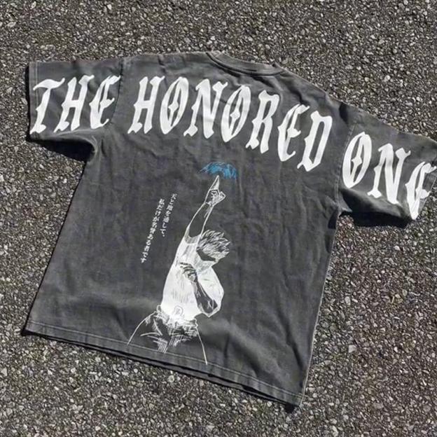 The Honored One Gojo JJK Acid Wash Vintage Style T-shirt, Anime Inspired Tee
