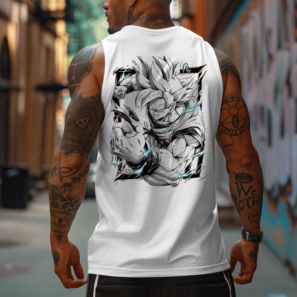 Casual Anime Printed Fitness Vest-comicclothing