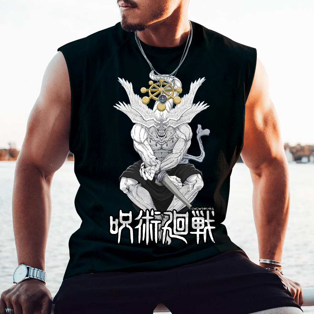 Casual Anime Print Gym Tank Top-comicclothing