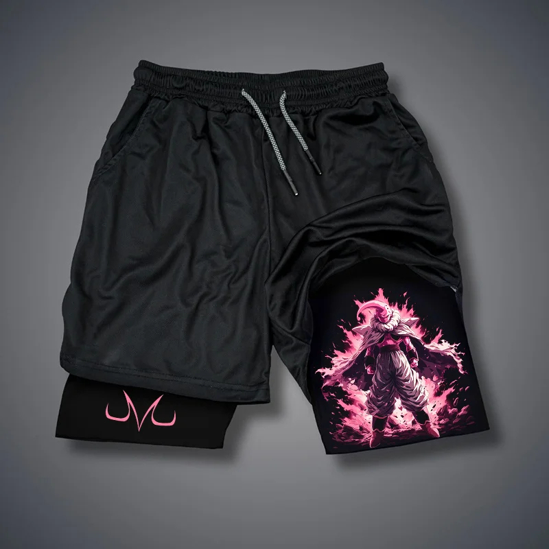 Dragon Ball Men's Anime Print Drawstring Double-Layer Shorts