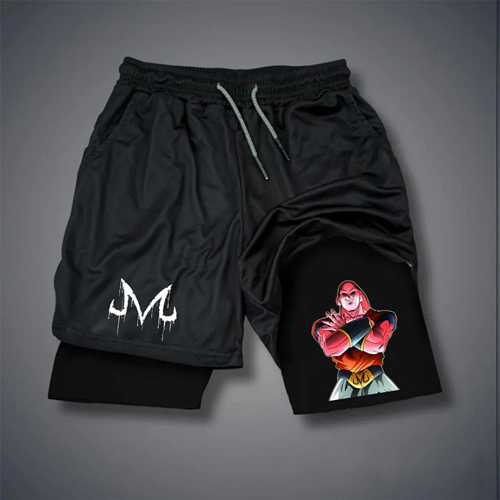 Dragon Ball Men's Anime Print Drawstring Double-Layer Shorts