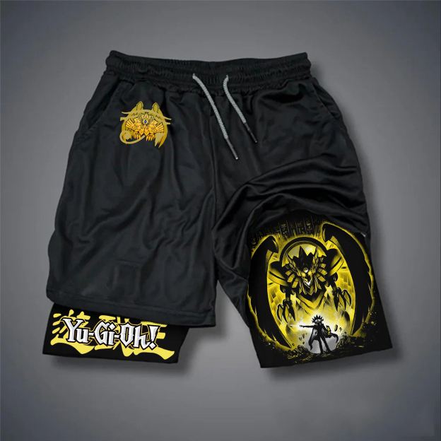 Unisex "Yu-Gi-Oh!"  anime pattern printed shorts