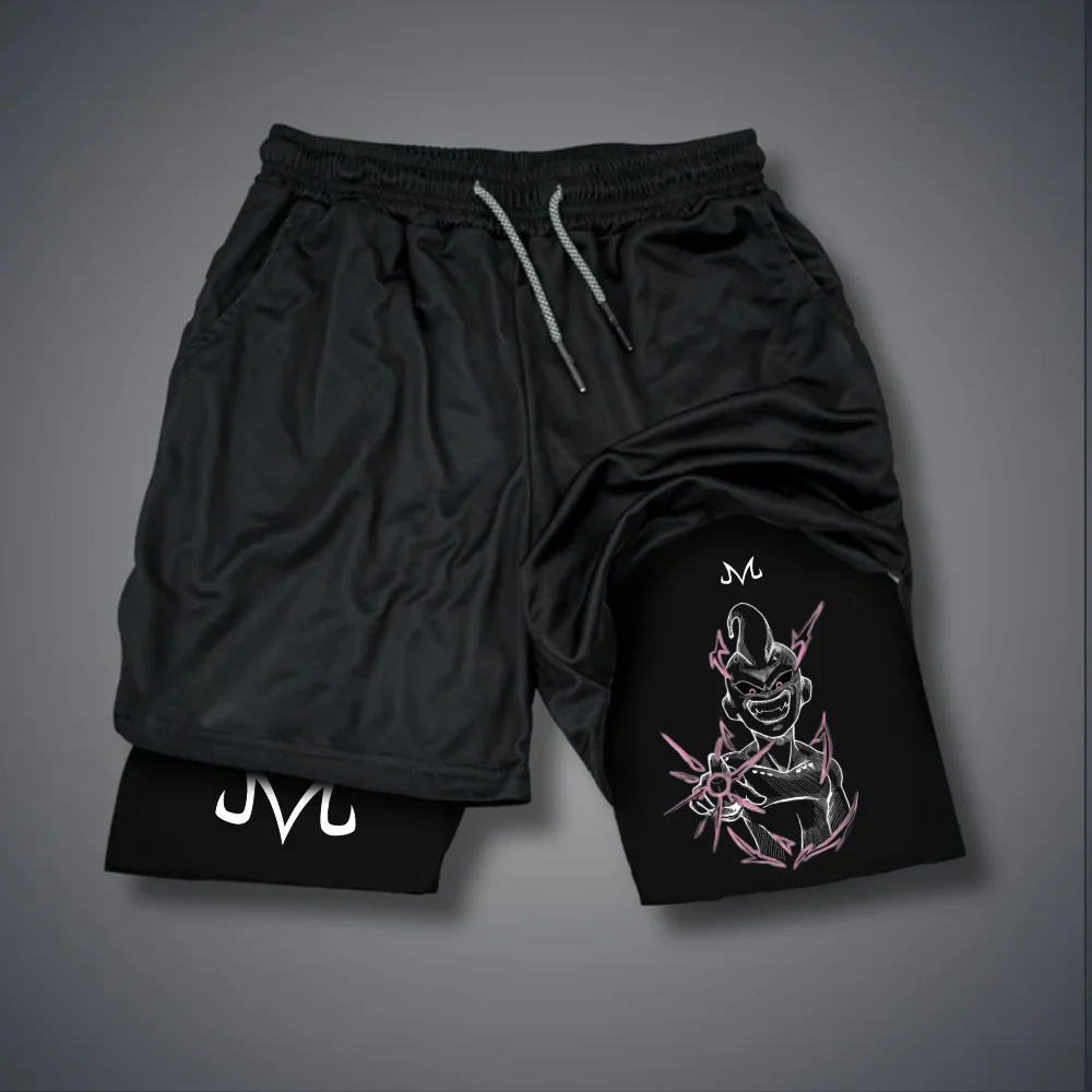 Dragon Ball Men's Anime Print Drawstring Double-Layer Shorts