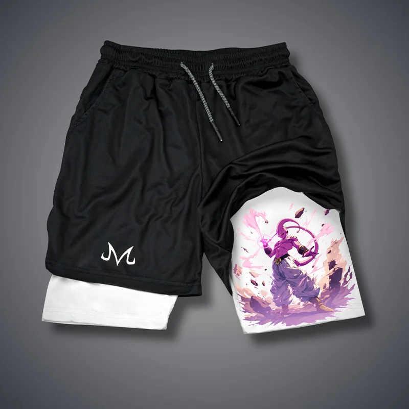 Dragon Ball Men's Anime Print Drawstring Double-Layer Shorts