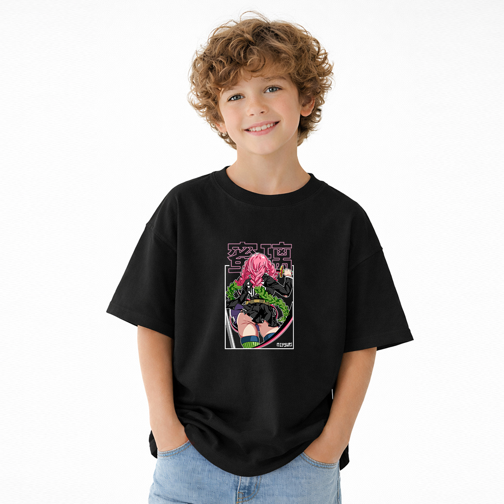 Demon Slayer Anime Graphic T-Shirt for Kids Cartoon Print Cotton Tee