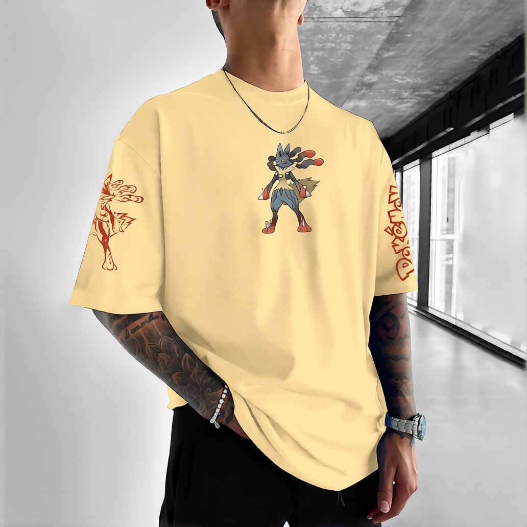 Pokémon Unisex Anime Lucario T-shirt-Anime x kingdom